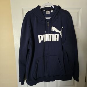 PUMA Kids Navy Blue Hoodie Jacket